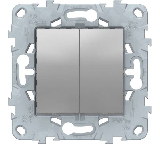 Выключатель Systeme Electric 2-кл. UNICA NEW сх.5 алюминий NU521130 1239937