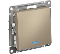 Механизм выключателя Systeme Electric 1-кл. ATLAS DESIGN с подсветкой сх.1а 10АХ шампань 1240313 ATN000513