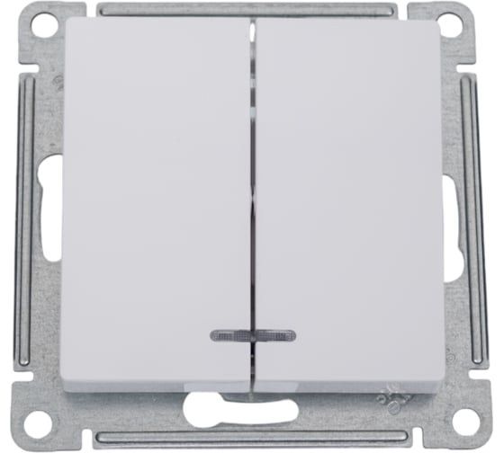 Механизм выключателя Systeme Electric 2-кл. ATLAS DESIGN с подсветкой сх.5а 10АХ белый ATN000153 1