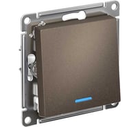 Механизм выключателя Systeme Electric 1-кл. ATLAS DESIGN с подсветкой сх.1а 10АХ мокко 1240356 ATN000613