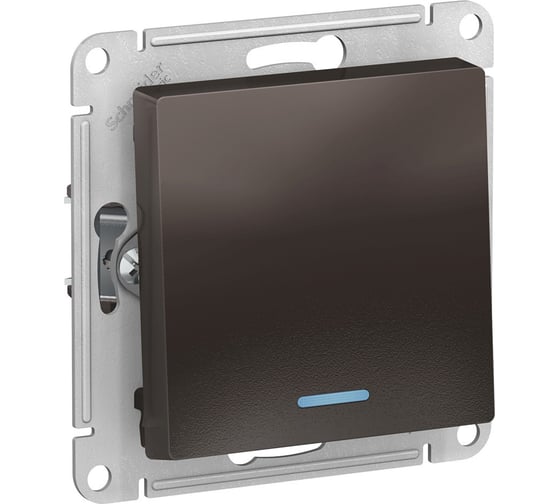 Механизм выключателя Systeme Electric 1-кл. ATLAS DESIGN с подсветкой сх.1а 10АХ мокко 1240356 ATN000613