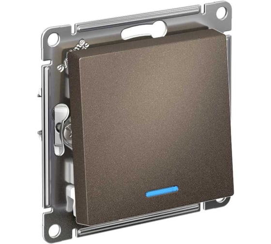 Механизм выключателя Systeme Electric 1-кл. ATLAS DESIGN с подсветкой сх.1а 10АХ мокко 1240356 ATN000613 1