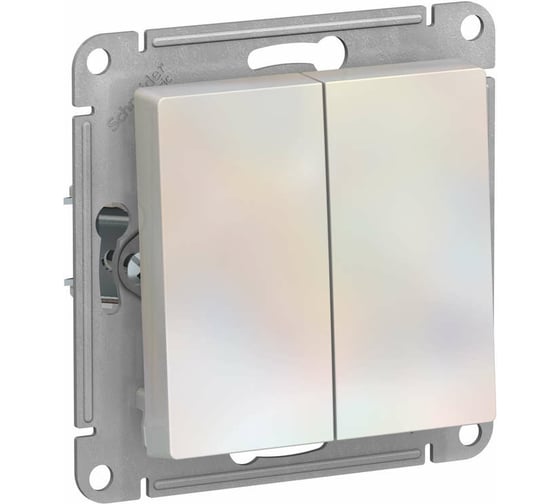 Механизм выключателя Systeme Electric 2-кл. ATLAS DESIGN сх.5 10АХ жемчуг ATN000451 1240289 1
