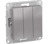 Механизм выключателя Schneider Electric 3-кл. ATLAS DESIGN сх.1+1+1 10АХ алюминий ATN000331 1240234