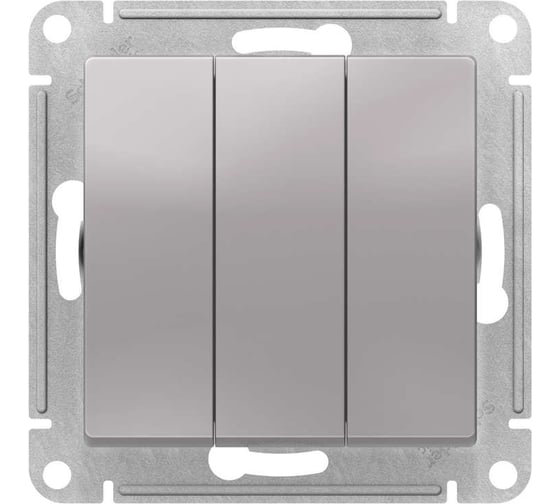 Механизм выключателя Schneider Electric 3-кл. ATLAS DESIGN сх.1+1+1 10АХ алюминий ATN000331 1240234