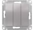 Механизм выключателя Schneider Electric 3-кл. ATLAS DESIGN сх.1+1+1 10АХ алюминий ATN000331 1240234 2