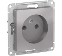 Механизм розетки Systeme Electric 1-м СП ATLAS DESIGN без заземления, 16А, алюминий ATN000341 1240239