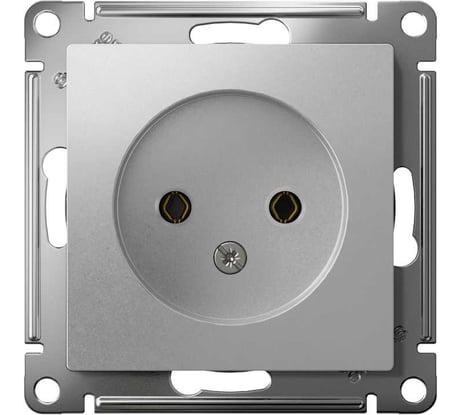 Механизм розетки Systeme Electric (Schneider Electric) 1-м AtlasDesign, без заземления, 16 А, алюминий ATN000341