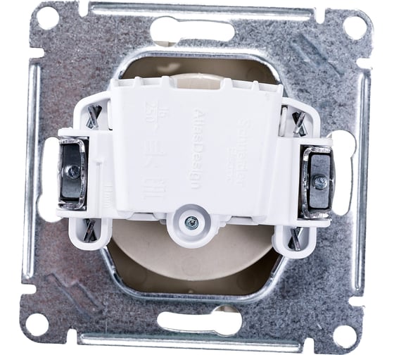 Механизм розетки Systeme Electric 1-м СП ATLAS DESIGN без заземления, 16А, алюминий ATN000341 1240239