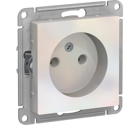 Механизм розетки Systeme Electric 1-м СП ATLAS DESIGN без заземления, 16А, жемчуг ATN000441 1240282