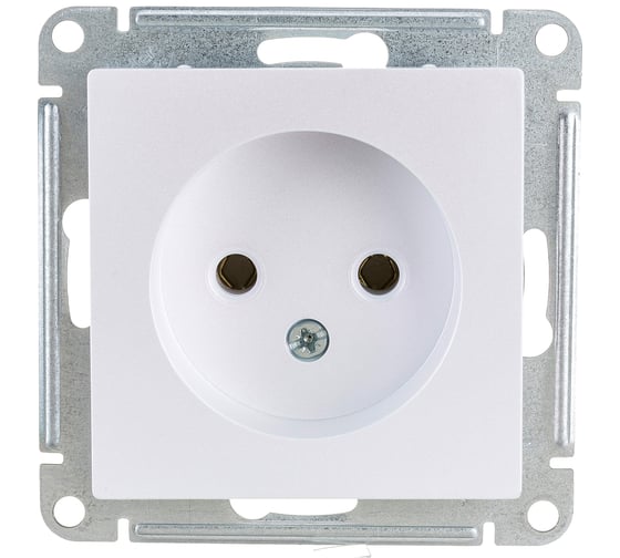 Механизм розетки Systeme Electric 1-м СП ATLAS DESIGN без заземления, 16А, жемчуг ATN000441 1240282