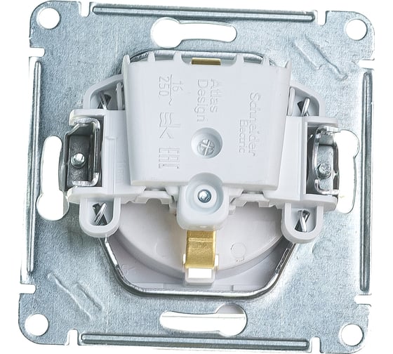 Механизм розетки Systeme Electric 1-м СП ATLAS DESIGN AQUA 16А, IP44, белый 1240175