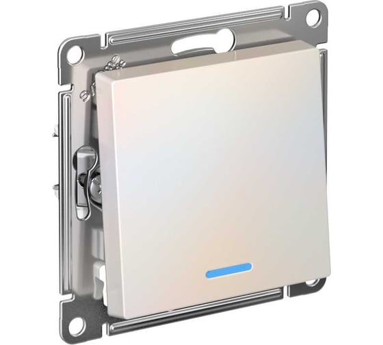 Механизм выключателя Systeme Electric (Schneider Electric) 1-кл. ATLAS DESIGN с подсветкой сх.1а 10АХ жемчуг 1240270 ATN000413 1