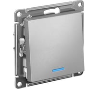 Механизм выключателя Systeme Electric (Schneider Electric) 1-кл. ATLAS DESIGN с подсветкой сх.1а 10АХ алюм. 1240227 ATN000313