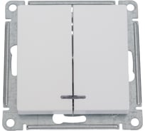 Механизм выключателя 2-клавишный Systeme Electric (Schneider Electric) ATLAS DESIGN с подсветкой сх.5а 10АХ жемчуг 1240291 ATN000453