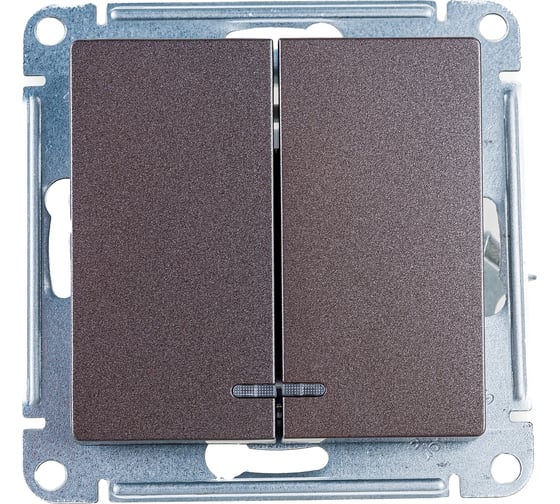 Механизм выключателя Systeme Electric 2-кл. ATLAS DESIGN с подсветкой сх.5а 10АХ мокко 1240377