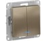 Механизм выключателя Systeme Electric 2-кл. ATLAS DESIGN с подсветкой сх.5а 10АХ шампань 1240334 1