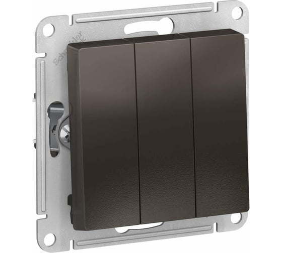 Механизм выключателя Systeme Electric 3-кл. ATLAS DESIGN сх.1+1+1 10АХ мокко ATN000631 1240363