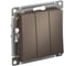 Механизм выключателя Systeme Electric 3-кл. ATLAS DESIGN сх.1+1+1 10АХ мокко ATN000631 1240363 1