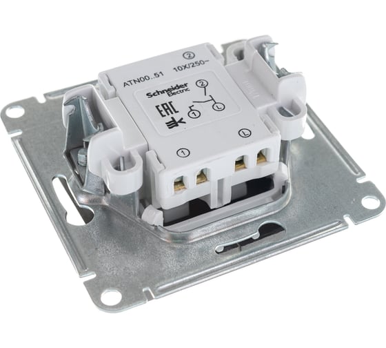 Механизм выключателя Systeme Electric 2-кл. ATLAS DESIGN сх.5 10АХ мокко ATN000651 1240375