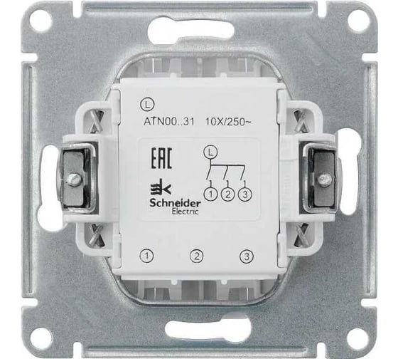 Механизм выключателя Systeme Electric 3-кл. ATLAS DESIGN сх.1+1+1 10АХ жемчуг ATN000431 1240277