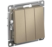 Механизм выключателя Systeme Electric 3-кл. ATLAS DESIGN сх.1+1+1 10АХ шампань ATN000531 1240320