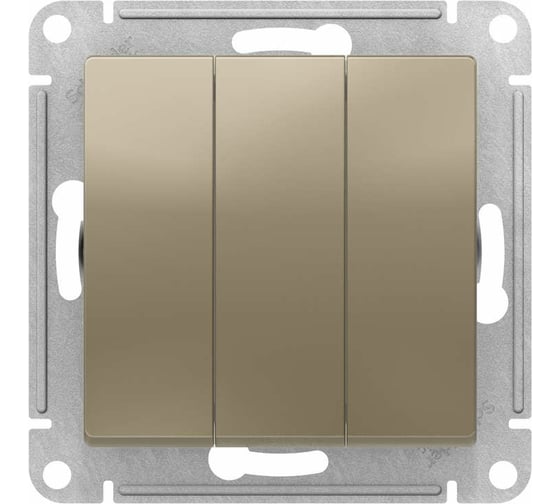 Механизм выключателя Systeme Electric 3-кл. ATLAS DESIGN сх.1+1+1 10АХ шампань ATN000531 1240320