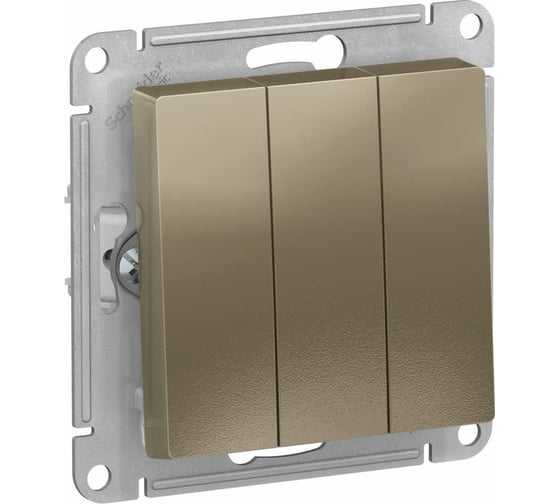 Механизм выключателя Systeme Electric 3-кл. ATLAS DESIGN сх.1+1+1 10АХ шампань ATN000531 1240320