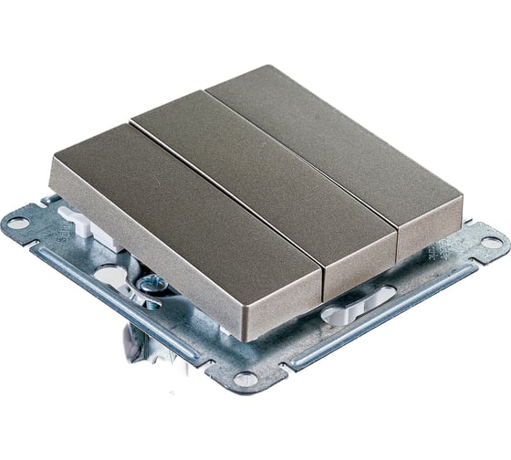 Механизм выключателя Systeme Electric 3-кл. ATLAS DESIGN сх.1+1+1 10АХ шампань ATN000531 1240320