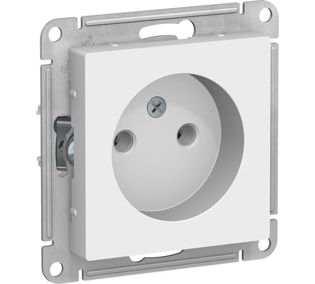 Механизм розетки Systeme Electric 1-м СП ATLAS DESIGN без заземления, 16А, белая ATN000141
