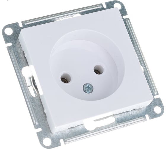 Механизм розетки Systeme Electric 1-м СП ATLAS DESIGN без заземления, 16А, белая ATN000141