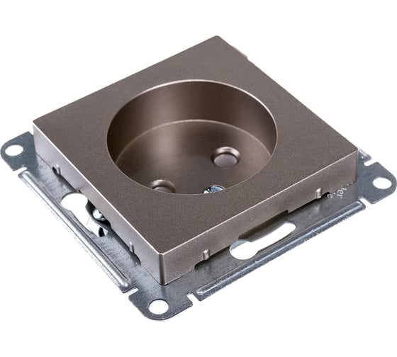 Механизм розетки Systeme Electric 1-м СП ATLAS DESIGN без заземления, 16А, шампань ATN000541 1240325