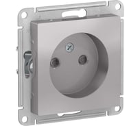 Механизм розетки Systeme Electric 1-м СП ATLAS DESIGN без заземления, защитные шторки, 16А, алюминий 1240245