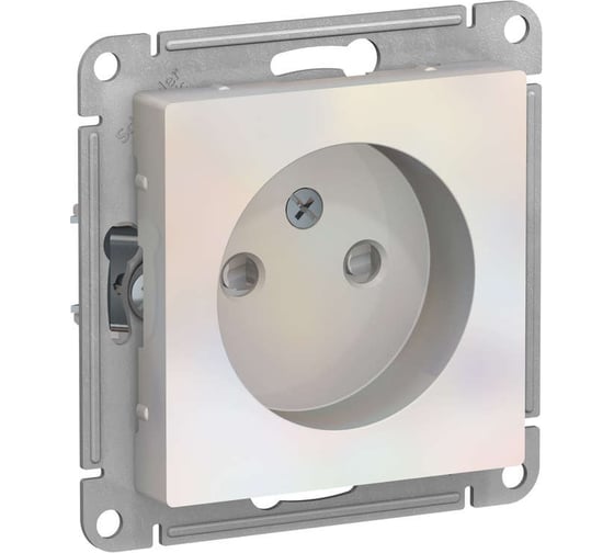 Механизм розетки Schneider Electric 1-м СП ATLAS DESIGN без заземления, защитные шторки, 16А, жемчуг 1240288 1