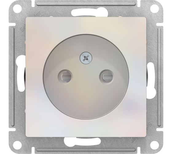 Механизм розетки Schneider Electric 1-м СП ATLAS DESIGN без заземления, защитные шторки, 16А, жемчуг 1240288