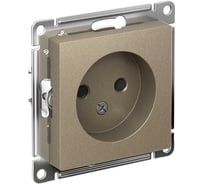 Механизм розетки 1-м Systeme Electric (Schneider Electric) ATLAS DESIGN, без заземления, защитные шторки, 16 А, шампань, арт. ATN000549
