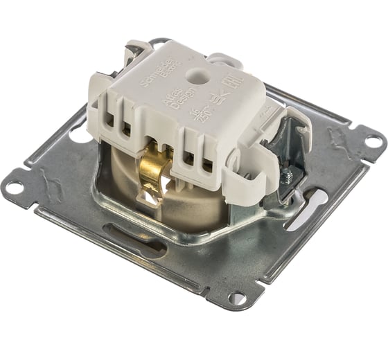 Механизм розетки Systeme Electric 1-м СП ATLAS DESIGN с заземлением, 16А, алюминий ATN000343 1240240