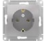 Механизм розетки Systeme Electric 1-м СП ATLAS DESIGN с заземлением, 16А, алюминий ATN000343 1240240 3