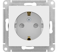 Механизм розетки Systeme Electric 1-м СП ATLAS DESIGN с заземлением, защитные шторки, 16А, белый 1240148