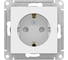 Механизм розетки Systeme Electric 1-м СП ATLAS DESIGN с заземлением, защитные шторки, 16А, белый 1240148 1