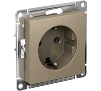 Механизм розетки 1-м СП Systeme Electric (Schneider Electric) ATLAS DESIGN, с заземлением, 16 А, шампань, арт. ATN000543