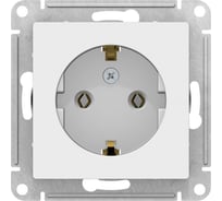 Механизм розетки Systeme Electric 1-м СП ATLAS DESIGN с заземлением, 16А, белая ATN000143 1240146