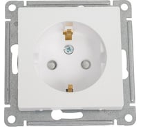 Механизм розетки Systeme Electric 1-м СП ATLAS DESIGN с заземлением, защитные шторки, 16А, жемчуг 1240285 ATN000445