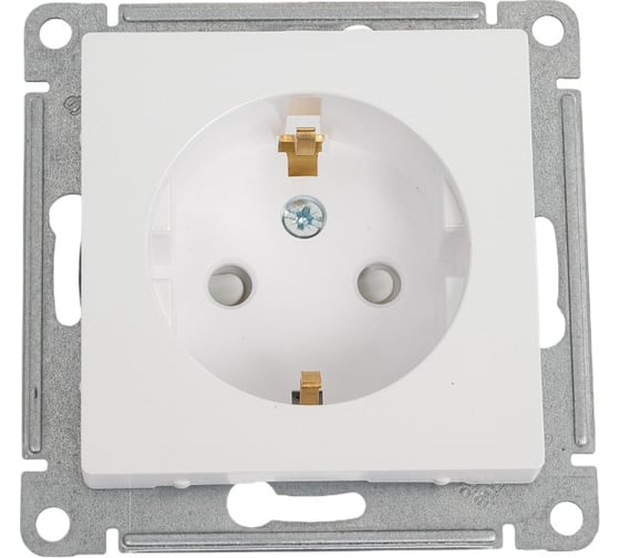 Механизм розетки Systeme Electric 1-м СП ATLAS DESIGN с заземлением, защитные шторки, 16А, жемчуг 1240285 ATN000445 1
