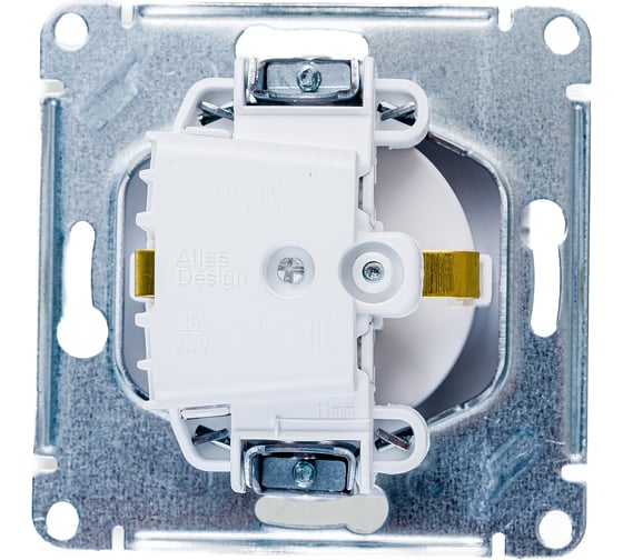 Механизм розетки Systeme Electric 1-м СП ATLAS DESIGN с заземлением, защитные шторки, 16А, жемчуг 1240285 ATN000445
