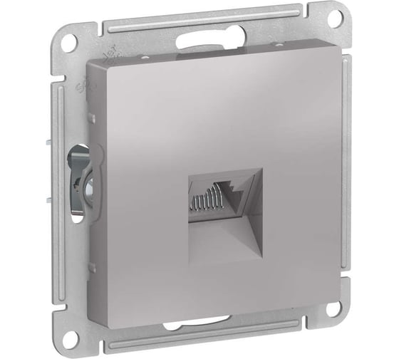 Механизм компьютерной розетки Systeme Electric ATLAS DESIGN RJ45 алюминий ATN000383 1240254