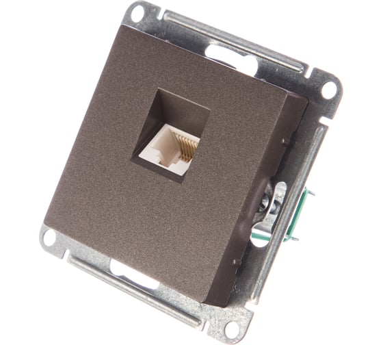 Механизм компьютерной розетки Systeme Electric ATLAS DESIGN RJ45 мокко ATN000683 1240383