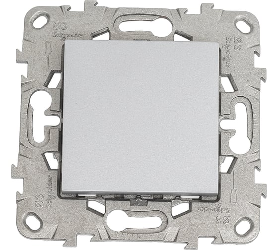 Переключатель Systeme Electric 1-кл. UNICA NEW 10AX 250В алюминий NU520330 1239905