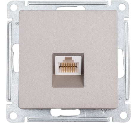 Розетка компьютерная Systeme Electric AtlasDesign, RJ45, 5e, механизм, Шампань ATN000583