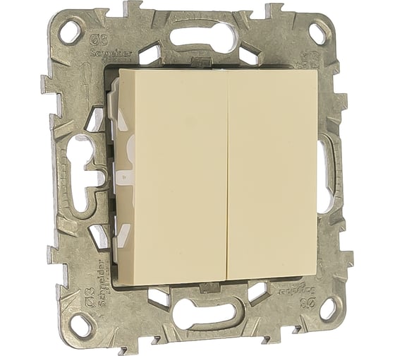 Переключатель Systeme Electric 2-кл. UNICA NEW 10AX 250В бежевый NU521344 1239947 1